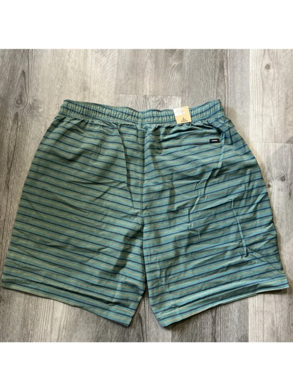 Prana Swim Shorts Mens XXL Green Stripe 8